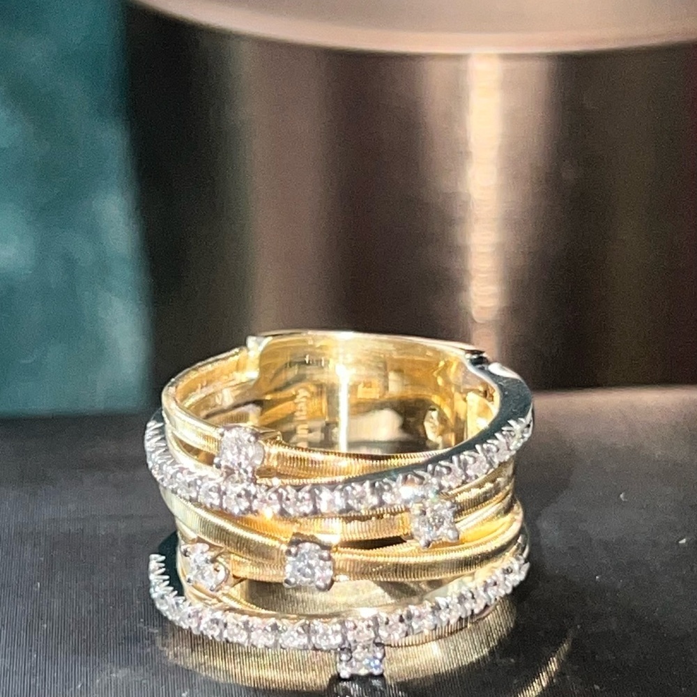 Marco Bicego Goa Seven-Row Mixed Gold Diamond Ring